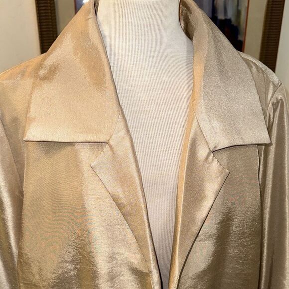 Chico’s Gold Lame’ Elegant Gold Jacket Size 3 - (XL) - Picture 4 of 10